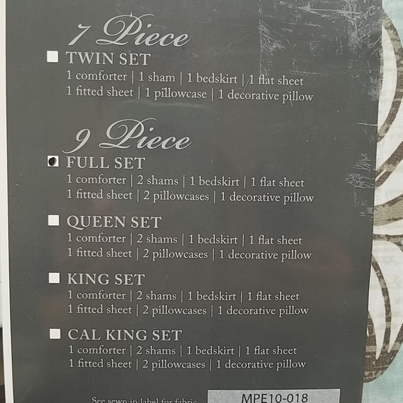 NWT Green/blue full size 9 piece bedding set - Picture 2 of 2